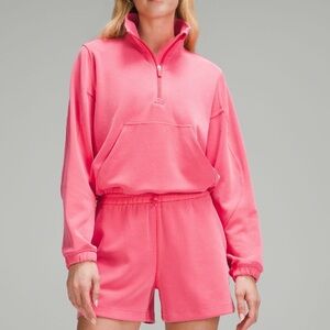Bright Pink Lululemon Brushed Softstreme Half Zip